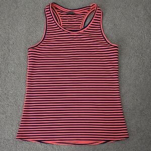 Oiselle Pink and Black Striped Tank Top